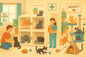 Leia mais sobre o artigo Como Reduzir o Estresse em Gatos de Abrigos e Melhorar Seu Bem-Estar